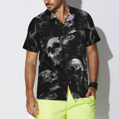 Luxury Skull Smoke V2 Hawaiian Shirt - Hyperfavor