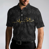 Cycling Golden Heartbeat Polo Shirt, Black Cycling Shirt For Cyclists, Thoughtful Gift Idea For Sport Lovers - Hyperfavor