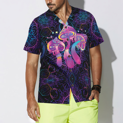 Magic Mushrooms Over Sacred Geometry Hawaiian Shirt - Hyperfavor
