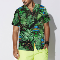 Tropical Alien And Spider Hawaiian Shirt - Hyperfavor