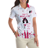 Golfing From Nine To Wine Short Sleeve Polo Shirt, Pink Polo Shirt For Women - Hyperfavor