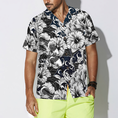 Koi Fish And Hibiscus Flower Hawaiian Shirt - Hyperfavor