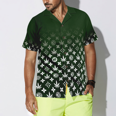 Gradient Marijuana Pattern Shirt For Men Hawaiian Shirt - Hyperfavor