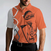 Your Hole Is My Goal Golf Polo Shirt, Orange Argyle Pattern Skeleton Golfer Polo Shirt, Best Golf Shirt For Men - Hyperfavor