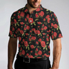 Red Roses Polo Shirt, Red Roses Seamless Pattern Shirt For Adults, Best Rose Themed Gift Idea For Rose Fans - Hyperfavor