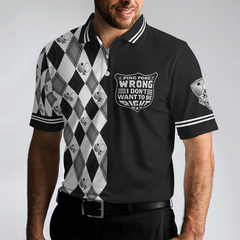 If Ping Pong Is Wrong I Don't Want To Be Right Polo Shirt, Black And White Argyle Pattern Ping Pong Shirt For Men - Hyperfavor