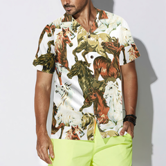Horses Painting Shirt For Men Hawaiian Shirt - Hyperfavor