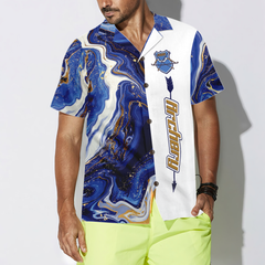 Blue Marble And Gold Archery Hawaiian Shirt - Hyperfavor