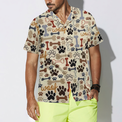 Footprint Dog Bone Seamless Hawaiian Shirt - Hyperfavor