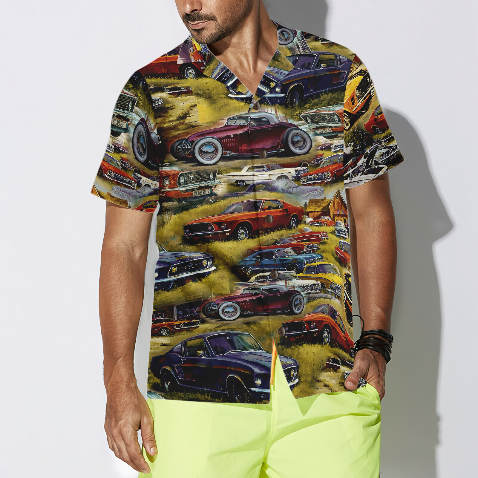Retro Hot Rod Hawaiian Shirt - Hyperfavor