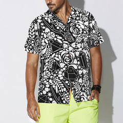 Deer Skull Crystal Seamless Pattern Hawaiian Shirt - Hyperfavor