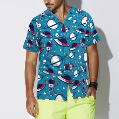 Space Cartoon Hawaiian Shirt - Hyperfavor