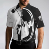 American Golfer Hard Swing US Flag Polo Shirt, Black And White American Flag Polo Shirt, Best Golf Shirt For Men - Hyperfavor