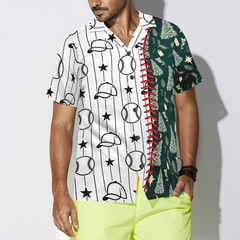 Hyperfavor Christmas Hawaiian Shirts, Baseball Pattern Shirt Short Sleeve, Christmas Shirt Idea Gift For Men And Women - Hyperfavor