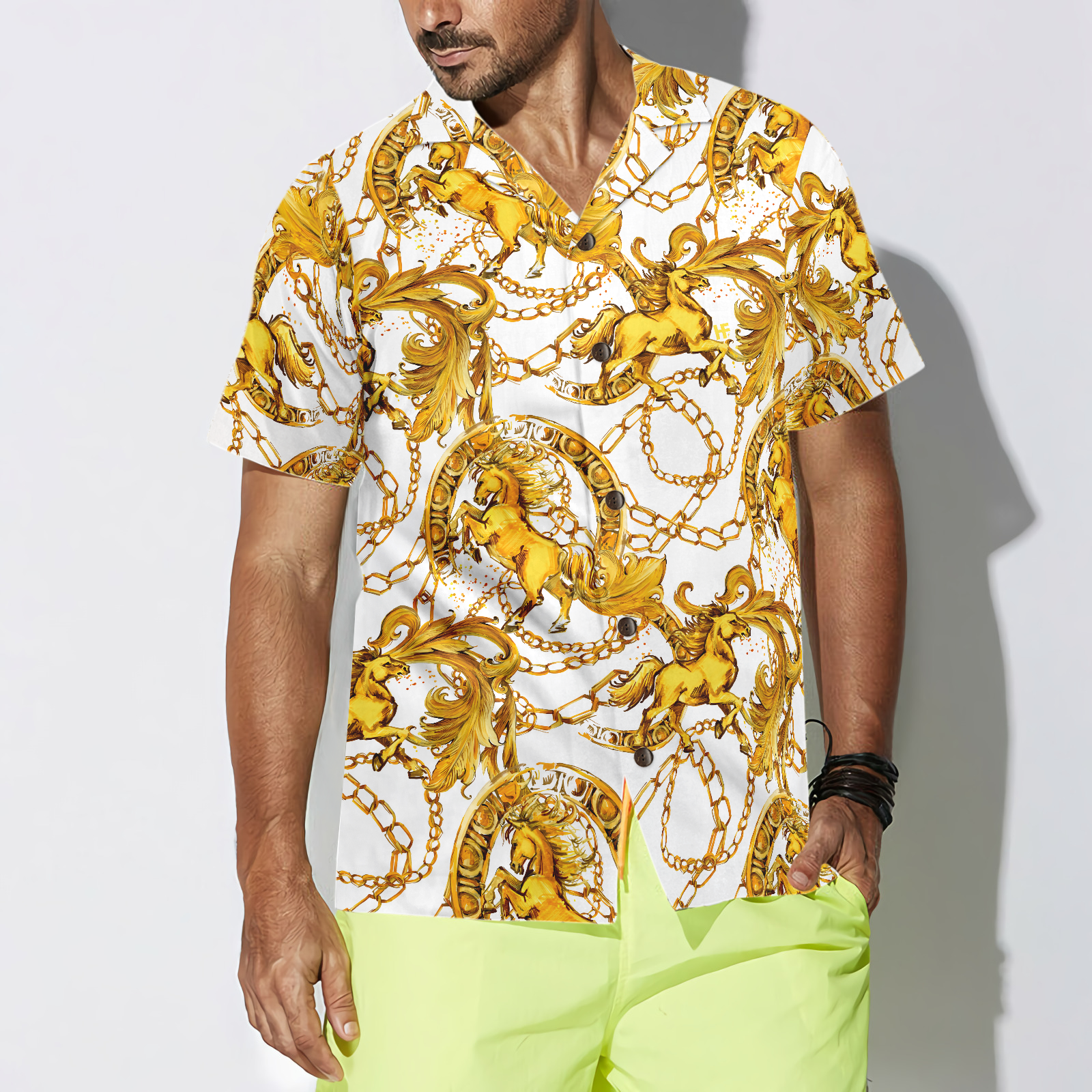 Luxury Golden Horses Hawaiian Shirt - Hyperfavor