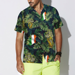 Cross Celtic Harp Pattern Irish Proud Hawaiian Shirt - Hyperfavor