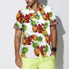 Firefighter Pineapple Seamless Pattern Custom Hawaiian Shirt, Personalized Cross Axes Tropical Firefighter Shirt For Men - Hyperfavor