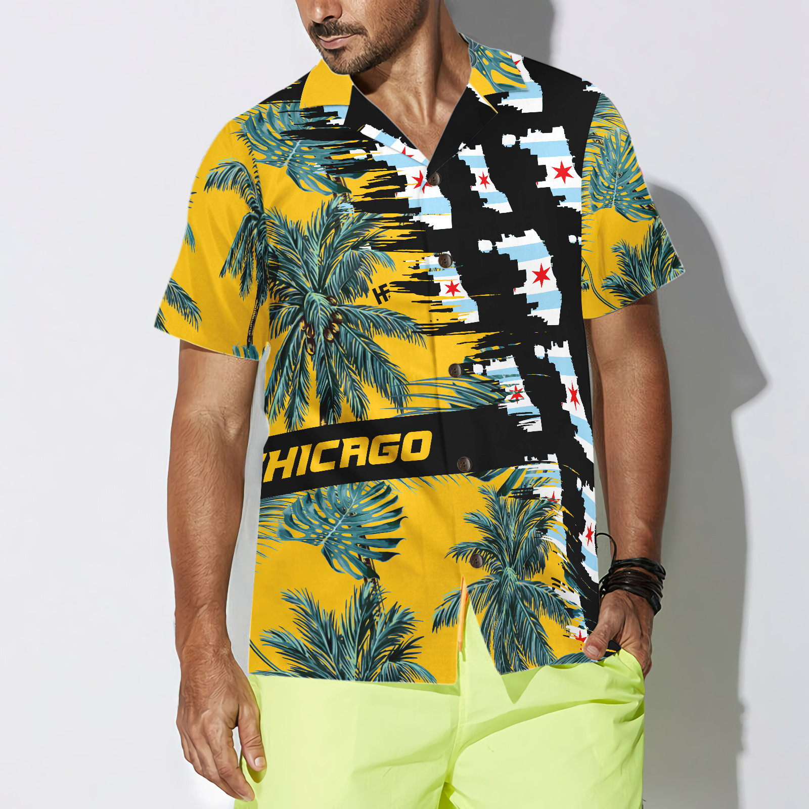 Proud Chicago Shirts for Men Flag Hawaiian Shirt - Hyperfavor