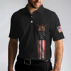 Never Underestimate An Old Man Who Loves Pool And Beer Polo Shirt, Black American Flag Billiards Shirt For Men - Hyperfavor