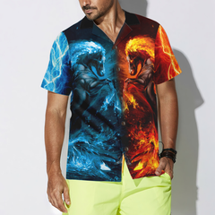 Water And Fire Horse Shirt For Men Hawaiian Shirt - Hyperfavor