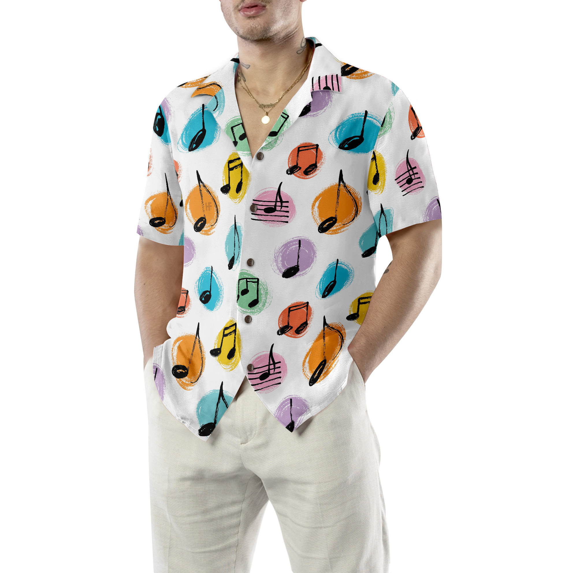 Music Note Seamless Pattern Hawaiian Shirt - Hyperfavor