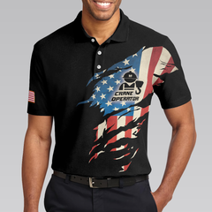 Crane Operator My Craft Allows Me To Move Anything Skull Polo Shirt, American Flag Crane Operator Shirt For Men - Hyperfavor