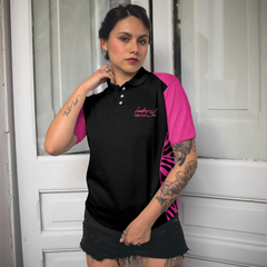 Dark Pink Zebra Pattern Thinning Layout For Lady Golfer Golf Short Sleeve Women Polo Shirt, Best Shirt For Ladies - Hyperfavor