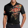 American Firefighter Polo Shirt, Black Firefighter Shirt For Men, Cool Gift For Firefighters - Hyperfavor