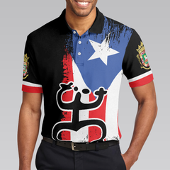 Puerto Rico King Polo Shirt, Black Puerto Rico Flag Shirt For Adults, Gift Idea For Puerto Rico Fans - Hyperfavor