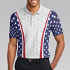 Patriotic Golf Texture Short Sleeve USA Golf Polo Shirt, American Flag Polo Shirt, Best Golf Shirt For Men - Hyperfavor