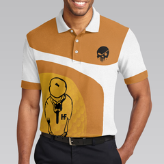 Your Hole Is My Goal Skull Polo Shirt, Light Brown Skeleton Golfer Polo Shirt, Best Golf Shirt For Men - Hyperfavor
