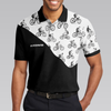 Cyclists Sketch Pattern Polo Shirt, Black And White Cycling Pattern Polo Shirt, Sporty Shirt For Cyclists - Hyperfavor