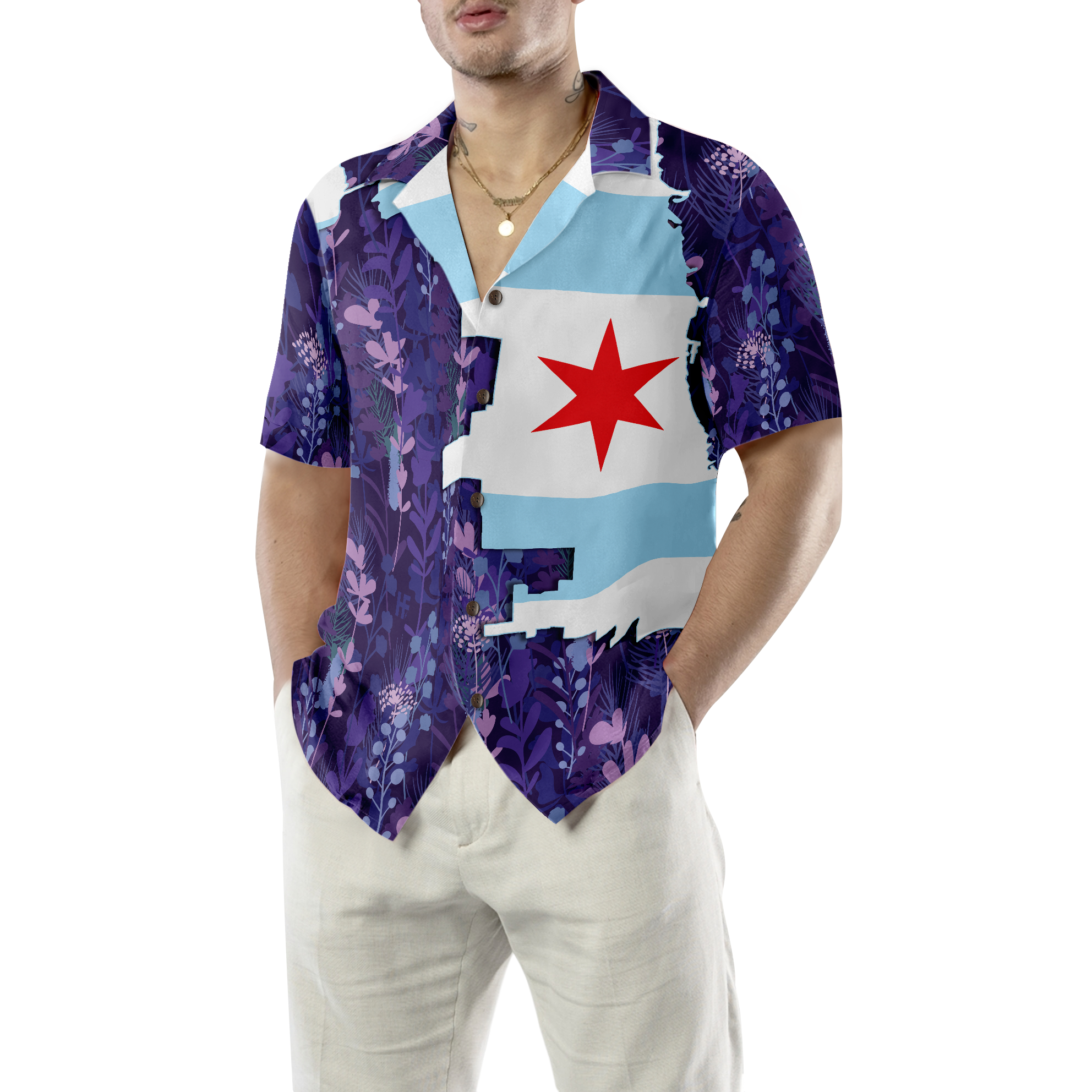 Chicago Bluebonnet Hawaiian Shirt - Hyperfavor