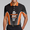 Basketball Players Eat Sleep Basketball Repeat Polo Shirt, Black And Orange BasketBall Shirt For Basketball Fans - Hyperfavor