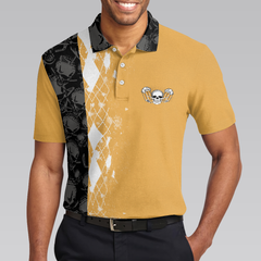 A Man Cannot Survive On Beer Alone He Also Needs Golf Polo Shirt, Skull Beer Drinking Golf Shirt, Argyle Pattern Shirt - Hyperfavor