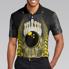 Bowling Bull Black And Yellow Short Sleeve Polo Shirt For Bowling, Bull Polo Shirt, Best Bowling Shirt For Men - Hyperfavor