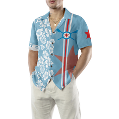 CRF Chicago Flag Tropical Flowers Pattern Hawaiian Shirt - Hyperfavor