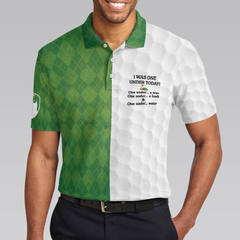 I Was One Under Today Golf Polo Shirt, White And Green Golfing Shirt, Gift Idea For Male Players - Hyperfavor