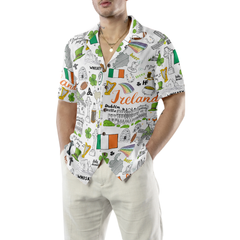 I Love Ireland Doodle Hawaiian Shirt - Hyperfavor