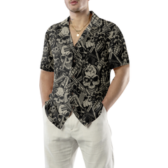 Guns And Skulls Pattern Hawaiian Shirt - Hyperfavor