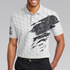 Grip It N' Rip It Golf Ball Texture Short Sleeve Polo Shirt, Ripped Skull Pattern Polo Shirt, Best Golf Shirt For Men - Hyperfavor