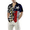 Black And White Texas Racing Flag Hawaiian Shirt, State Of Texas Flag Shirt, Proud Texas Home Shirt For Men - Hyperfavor