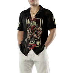 Skull King Of Spades Card Hawaiian Shirt - Hyperfavor