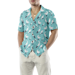 Ducks In Blue Hawaiian Shirt - Hyperfavor