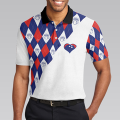 Bowling Heart Polo Shirt, Plaid Pattern Golfing Shirt For Men, Best Golf Polo Shirt For Hot Weather - Hyperfavor