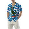 Surfing T-Rex Dinosaur Hawaiian Shirt - Hyperfavor