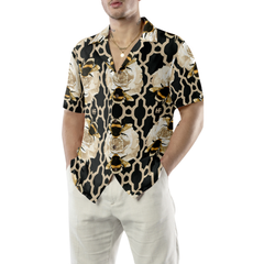 Golden Roses & Bees Hawaiian Shirt - Hyperfavor