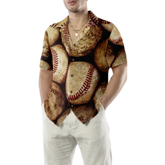 Vintage Baseball Ball Hawaiian Shirt - Hyperfavor