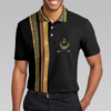 Golf Crusader King Luxury Baroque Pattern Golf Polo Shirt, Elegant Black Golfing Polo Shirt, Best Golf Shirt For Men - Hyperfavor