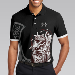 I'm Not Angry This Is Just My Viking Face Polo Shirt, Cool Black Viking Shirt For Men - Hyperfavor